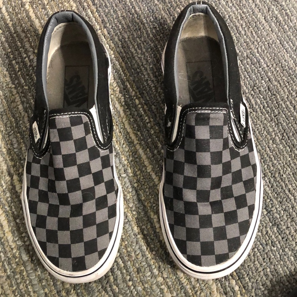 Vans women size 6 checkered black and gray